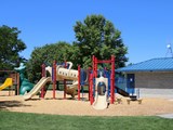 A playground structure at a park